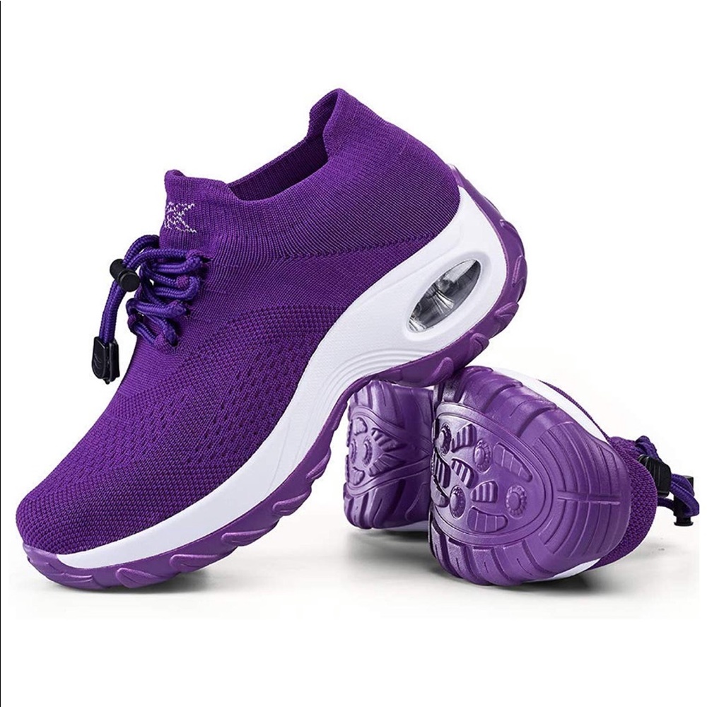 Purple slip on tennis shoes never worn